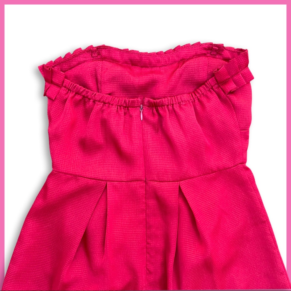 Red Strapless Dress with Padded Bust - Picture 4 of 6
